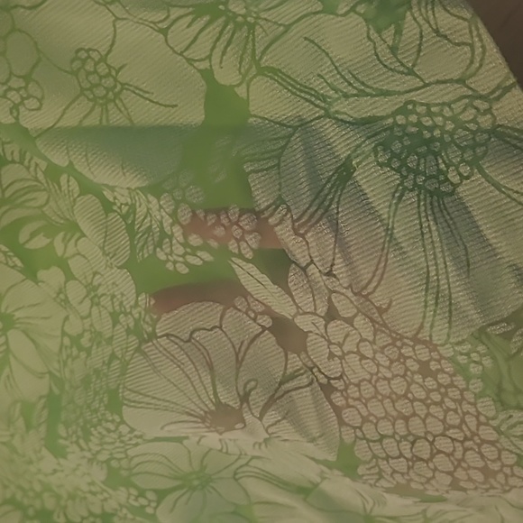 LIKE NEW VTG 1960s Handmade Mod Bright Green Go-go Floral Print Mini Dress - Picture 5 of 17